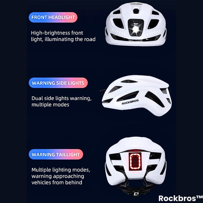 Rockbros™ Helmet: Rechargeable Helmet with Integrated Light