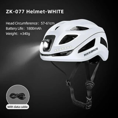 Rockbros™ Helmet: Rechargeable Helmet with Integrated Light