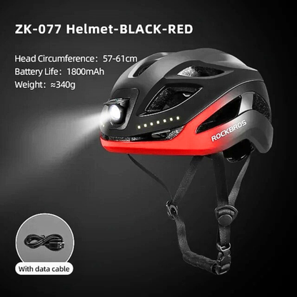 Rockbros™ Helmet: Rechargeable Helmet with Integrated Light