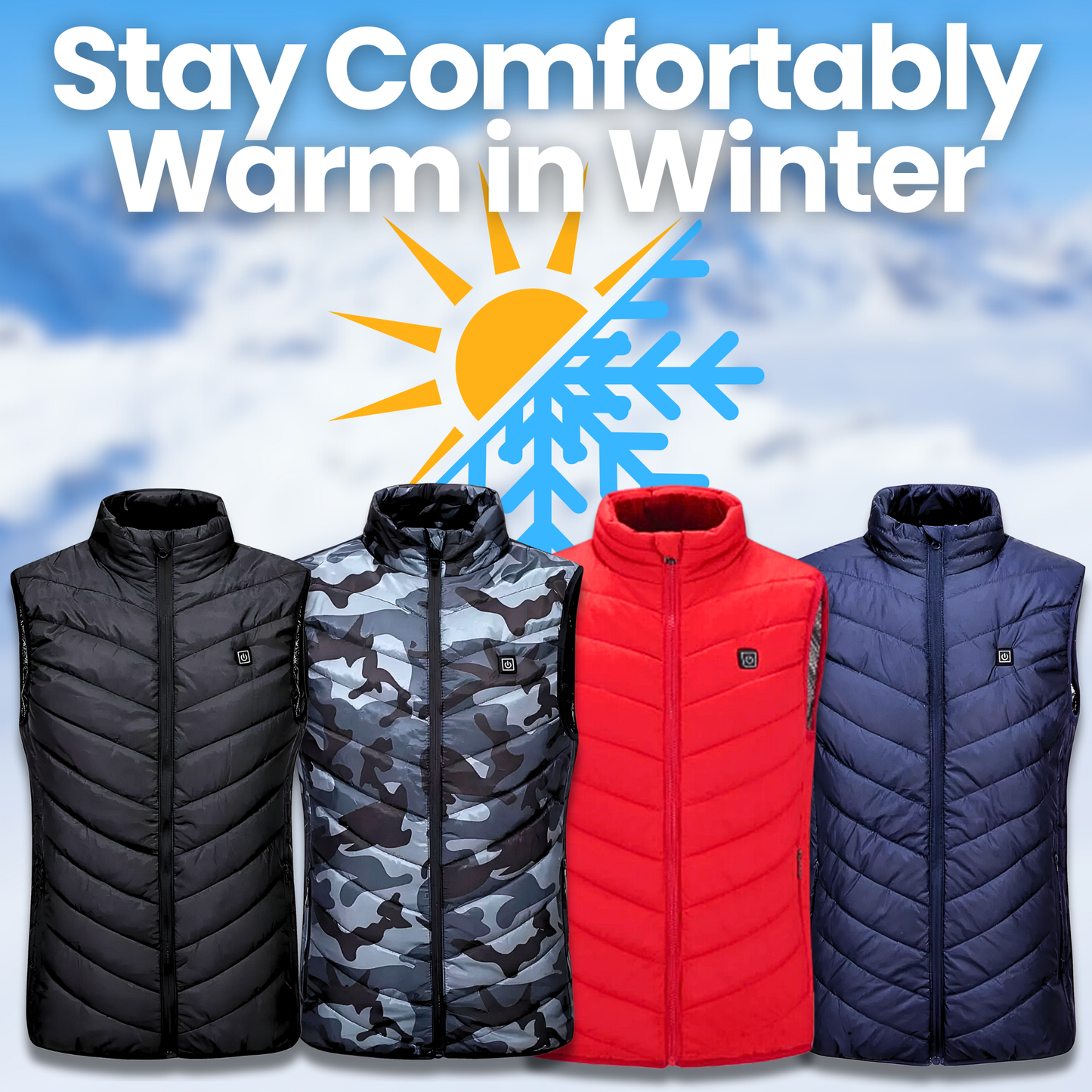 HeatFlex Elite™: Lightweight Electric Heated Vest with Zippered Comfort & 9/21 heating cores