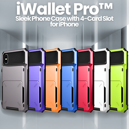 iWallet Pro™: Sleek Phone Case with 4-Card Slot for iPhone 14 Pro & More