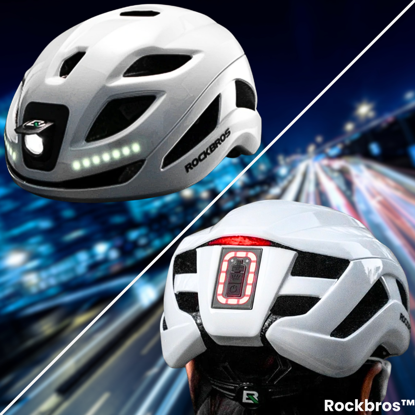 Rockbros™ Helmet: Rechargeable Helmet with Integrated Light