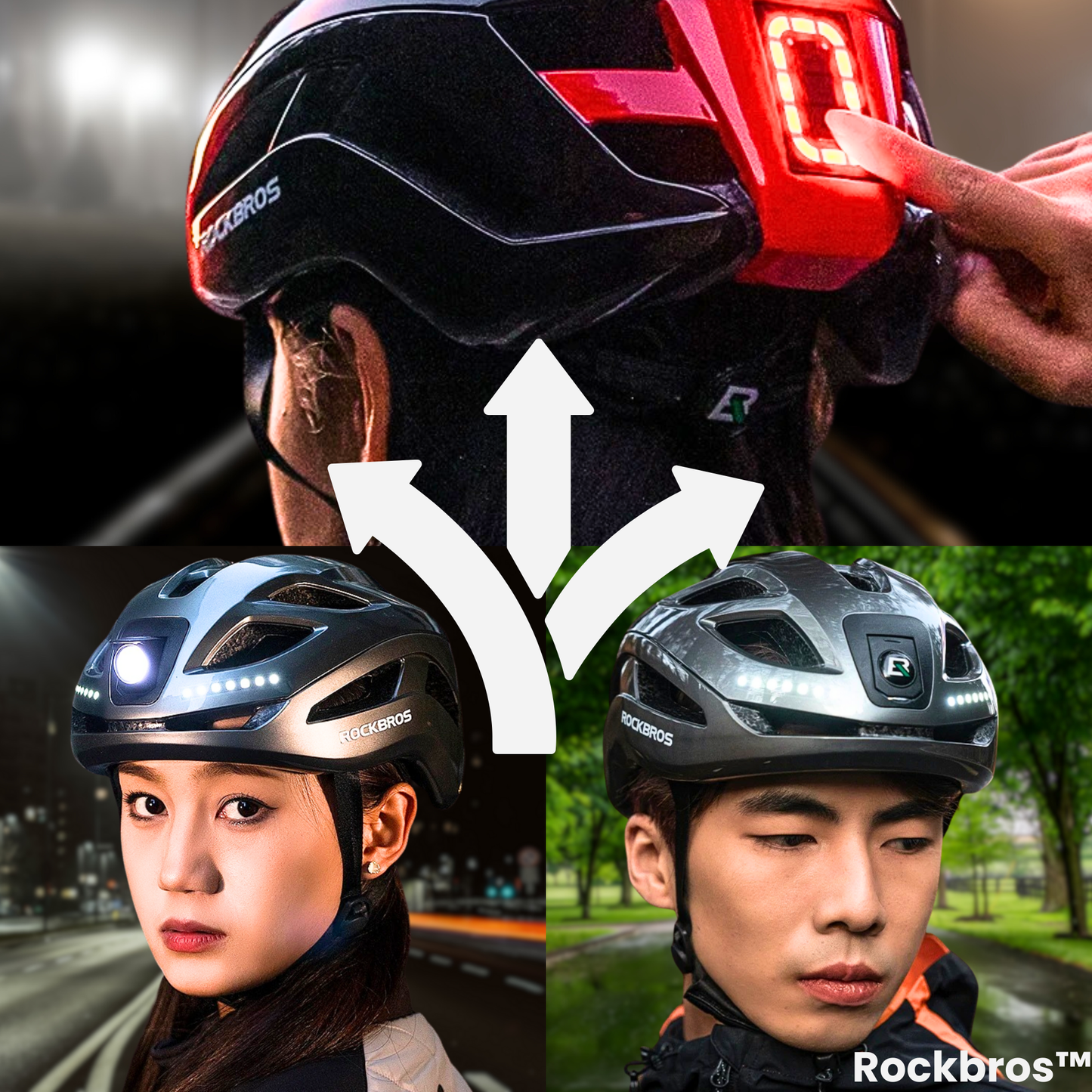 Rockbros™ Helmet: Rechargeable Helmet with Integrated Light