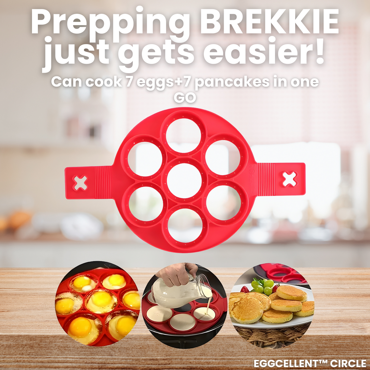 Eggcellent™ Circle: Nonstick Cooking Tool for Pancakes and Flipping Eggs