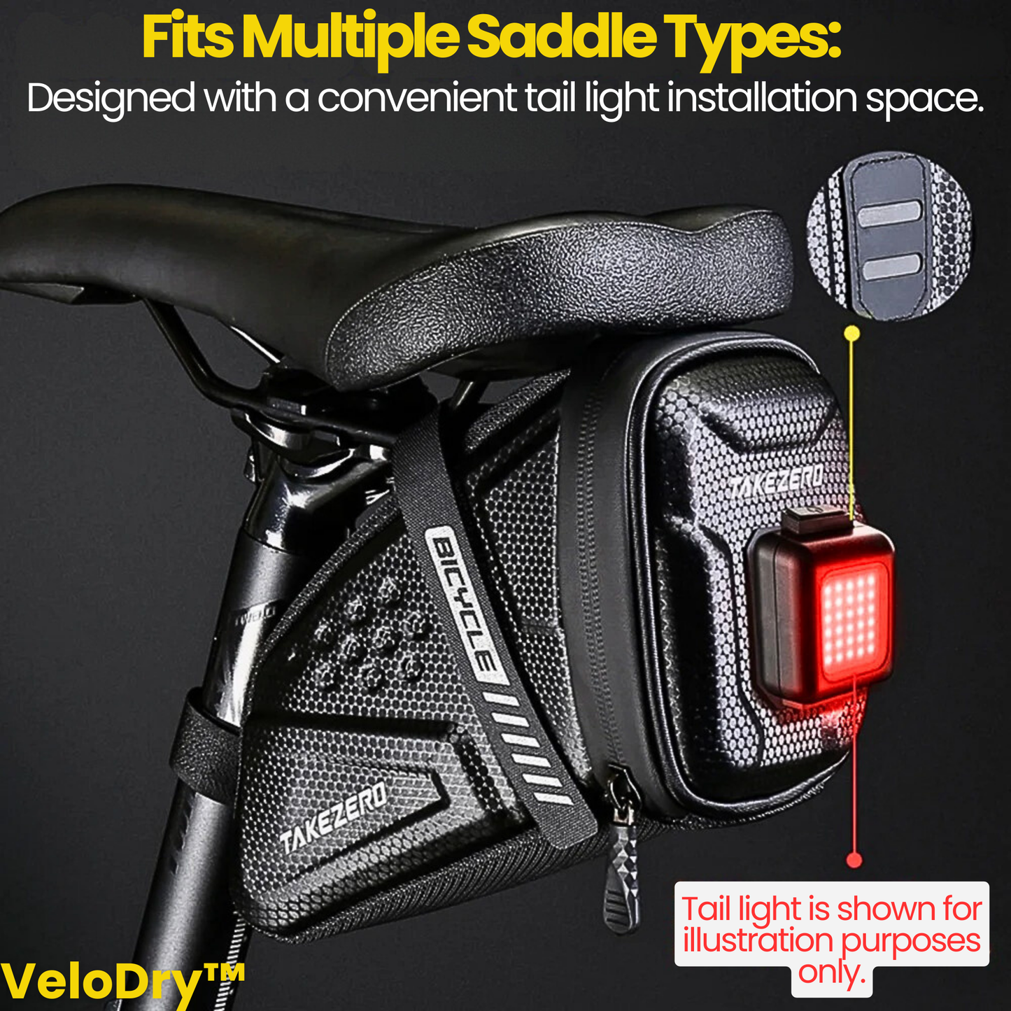 VeloDry™ Saddlebag: Reflective Waterproof Bike Accessory for MTB and Road