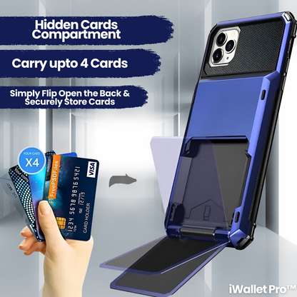 iWallet Pro™: Sleek Phone Case with 4-Card Slot for iPhone 14 Pro & More