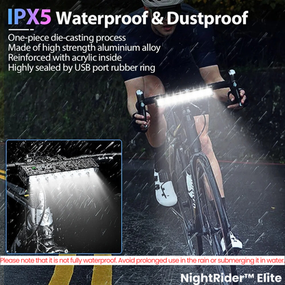 NightRider™ Elite: High-Power 10000 Lumen Bike Light with USB Charging