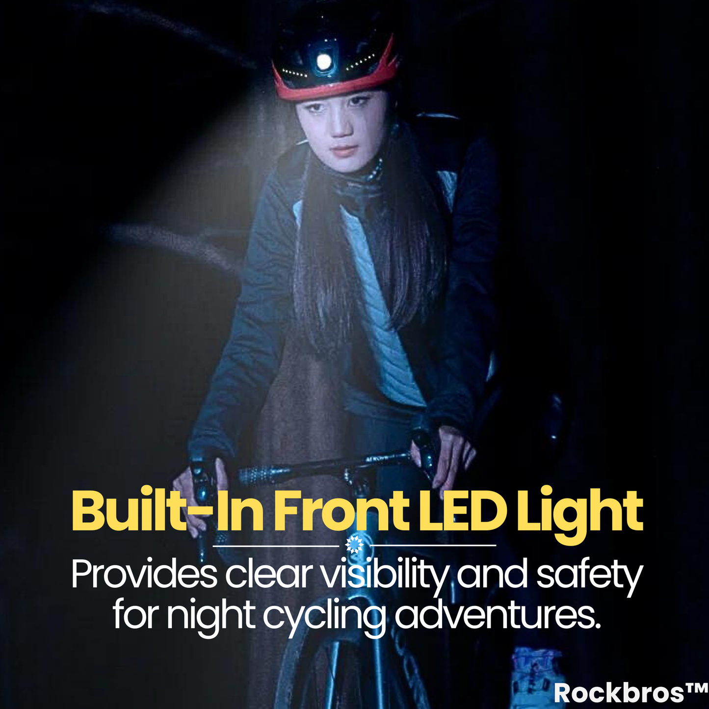 Rockbros™ Helmet: Rechargeable Helmet with Integrated Light