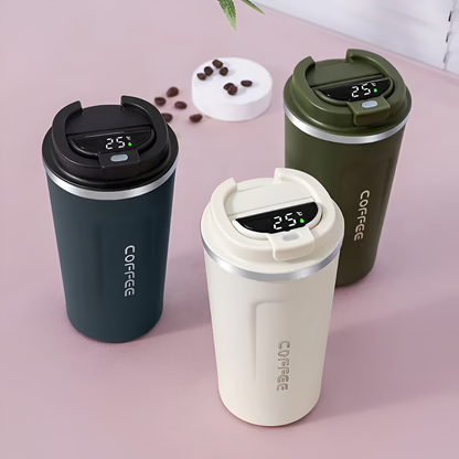 BrewMate 304: Sleek Stainless Steel Thermos with LCD Display