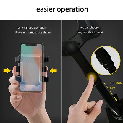 DriveSync™ 360: Rotatable & Retractable Clip-On Car Phone Holder for Safe Navigation