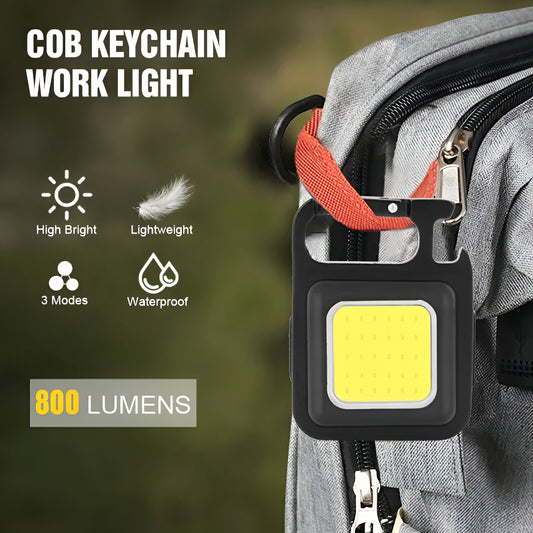 Pocket Brilliance™: Mini COB Keychain Light with Corkscrew Magic