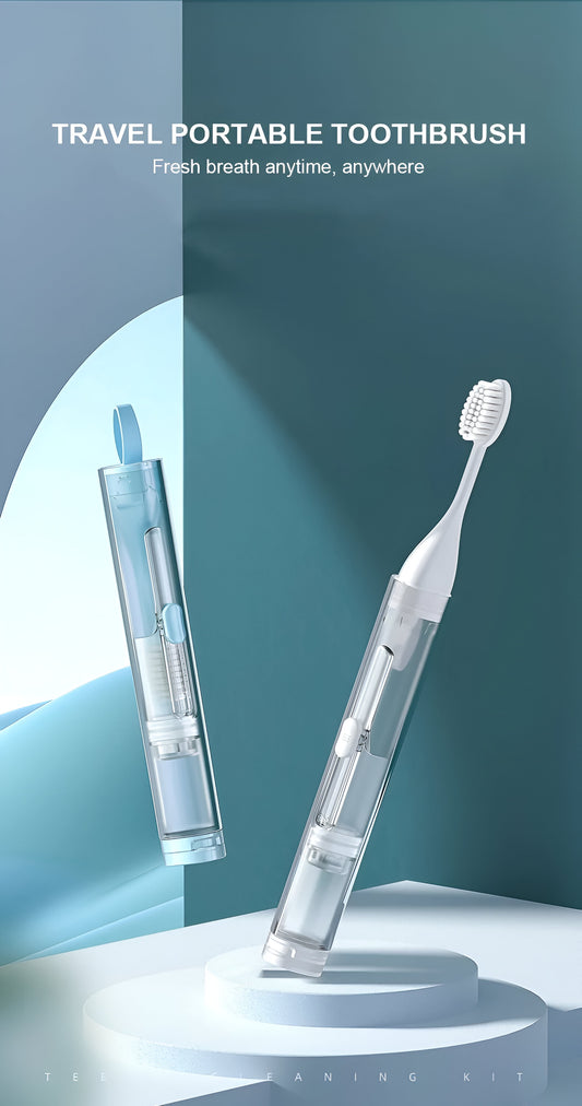 PortableSmile™ On-the-Fly: Foldable Toothbrush Set for Dental Delight