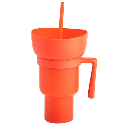 SnackSip Duo™: Portable Stadium Tumbler for Snacks and Drinks On the Go