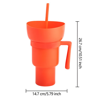 SnackSip Duo™: Portable Stadium Tumbler for Snacks and Drinks On the Go