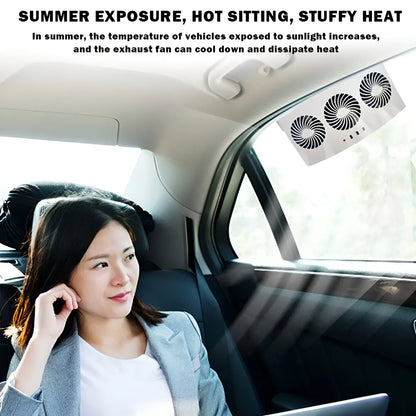 SunVortex™ 3X: Portable Solar Car Fan Against Summer Heat