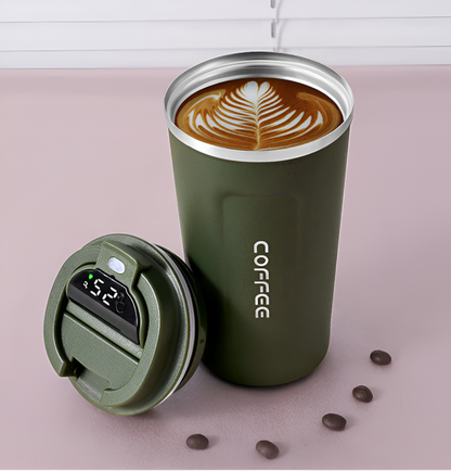 BrewMate 304: Sleek Stainless Steel Thermos with LCD Display